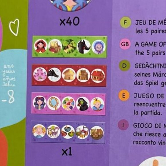 New Sealed Djeco Game of Memory Memo-"Once Upon a Time" for Age 4-7 Years - Picture 11 of 14